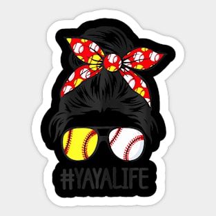 Womens  Life Softball Baseball Mothers Day Sticker